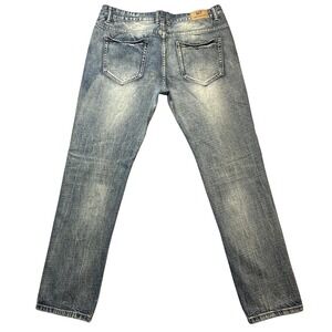 Nitagut Jeans Mens 36x30 Blue Distressed Ripped Denim Straight Leg Casual